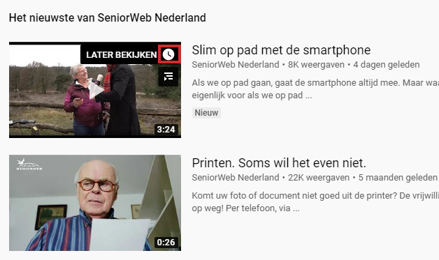Video later bekijken op YouTube